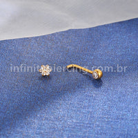 Piercing Titânio Intimo Flor Zircônia Cravejada