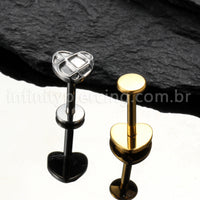 Piercing Labret Titânio Coração Jogo Da Velha