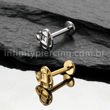 Piercing Labret Titânio Coração Jogo Da Velha