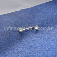 Piercing Titânio Intimo Zircônia Cravada