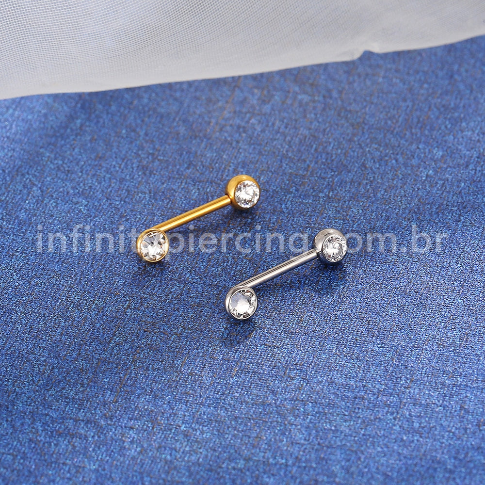 Piercing Titânio Intimo Zircônia Cravada