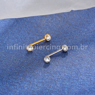 Piercing Titânio Intimo Zircônia Cravada