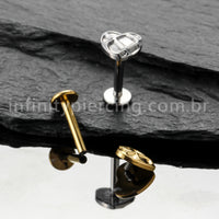 Piercing Labret Titânio Coração Jogo Da Velha