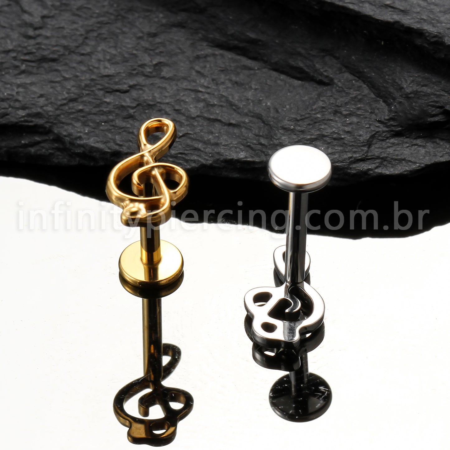 Piercing Labret Titânio Nota Musical
