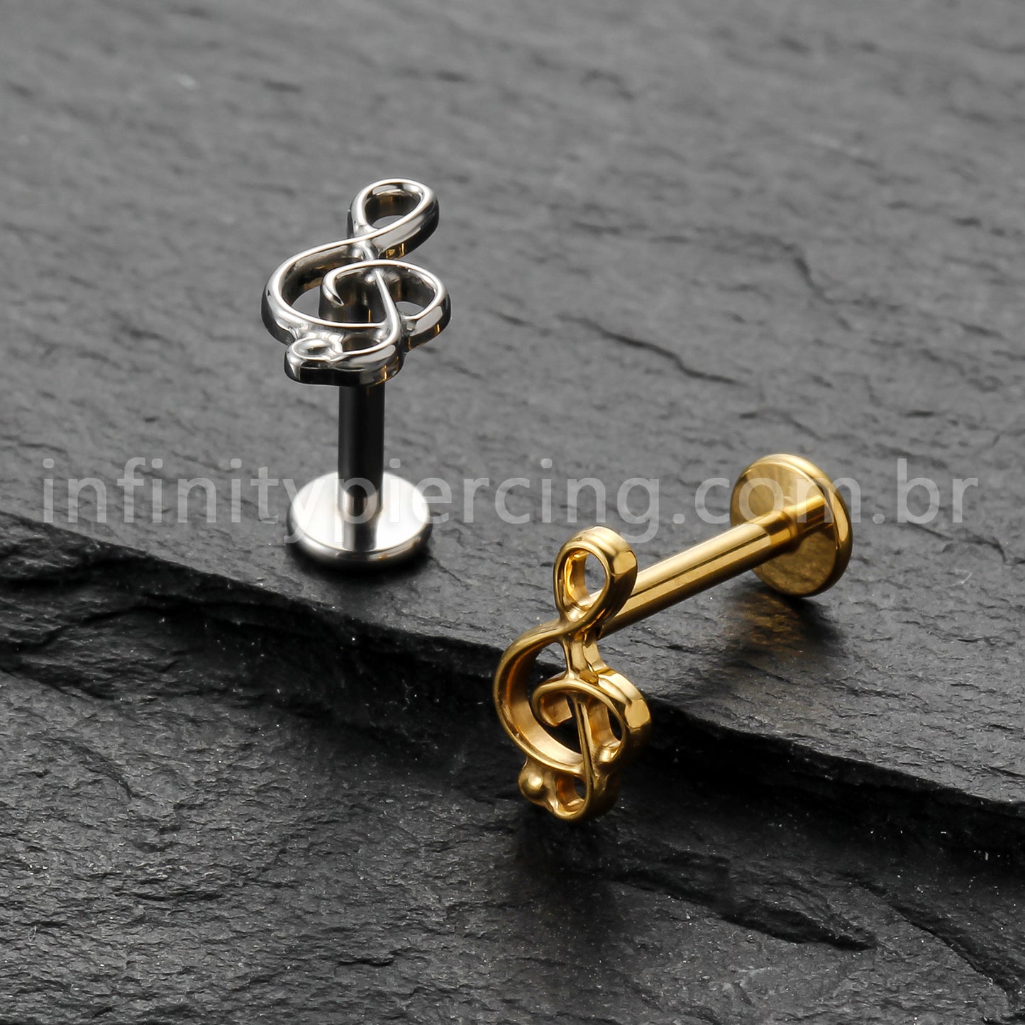 Piercing Labret Titânio Nota Musical