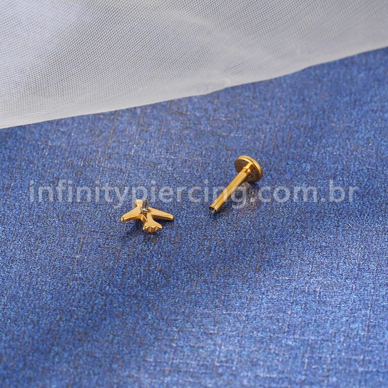 Piercing Labret Titânio Avião