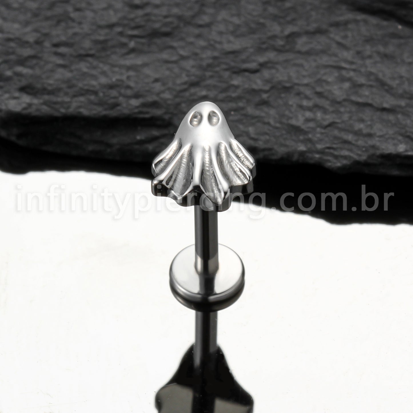 Piercing Labret Titânio Fantasma