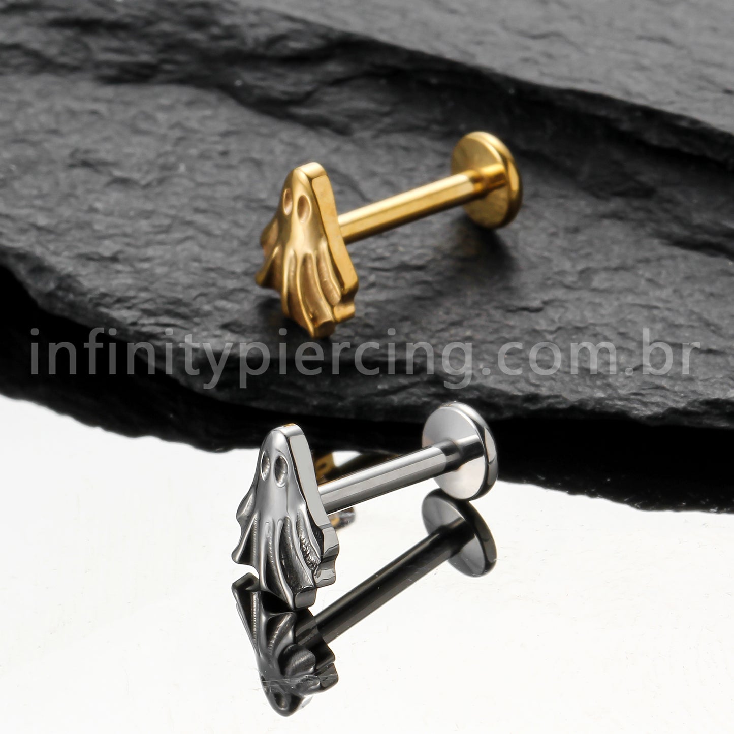 Piercing Labret Titânio Fantasma