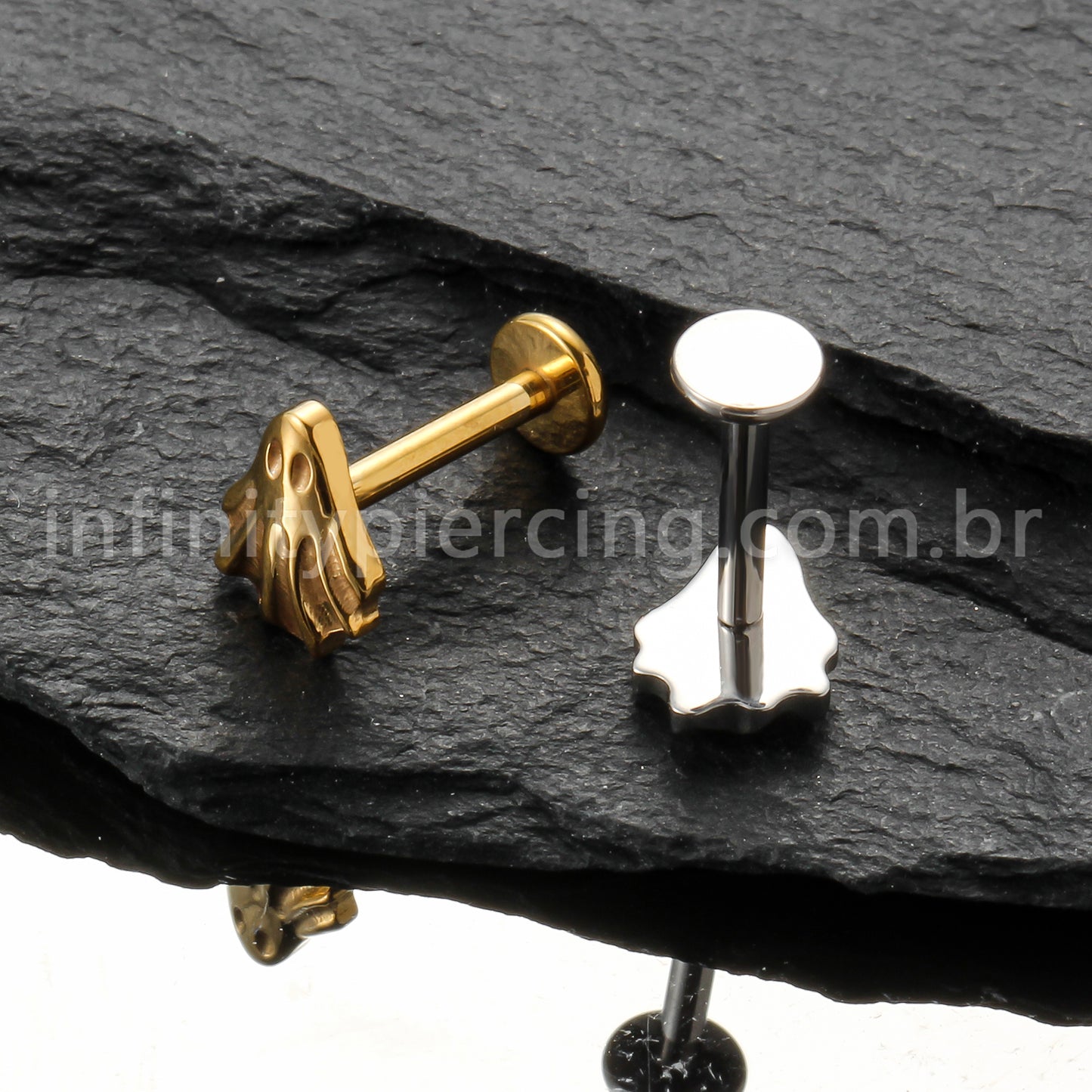 Piercing Labret Titânio Fantasma