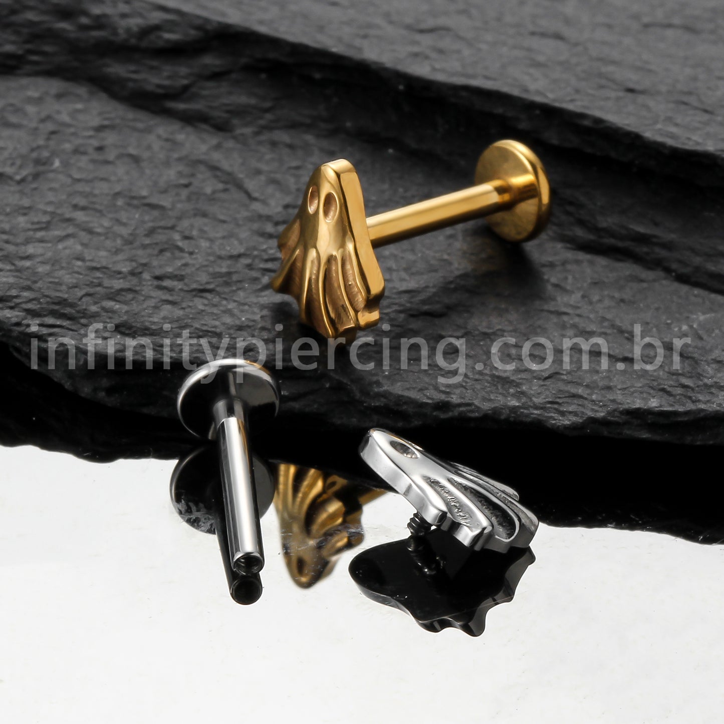 Piercing Labret Titânio Fantasma