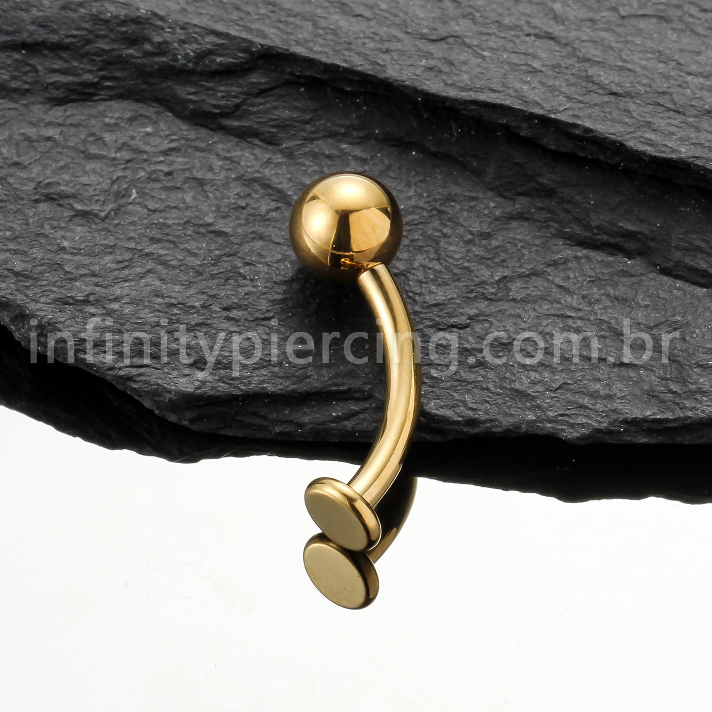 Piercing Banana Titânio Floating Bolinha