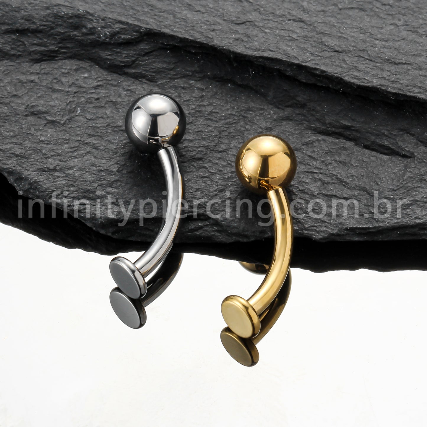 Piercing Banana Titânio Floating Bolinha