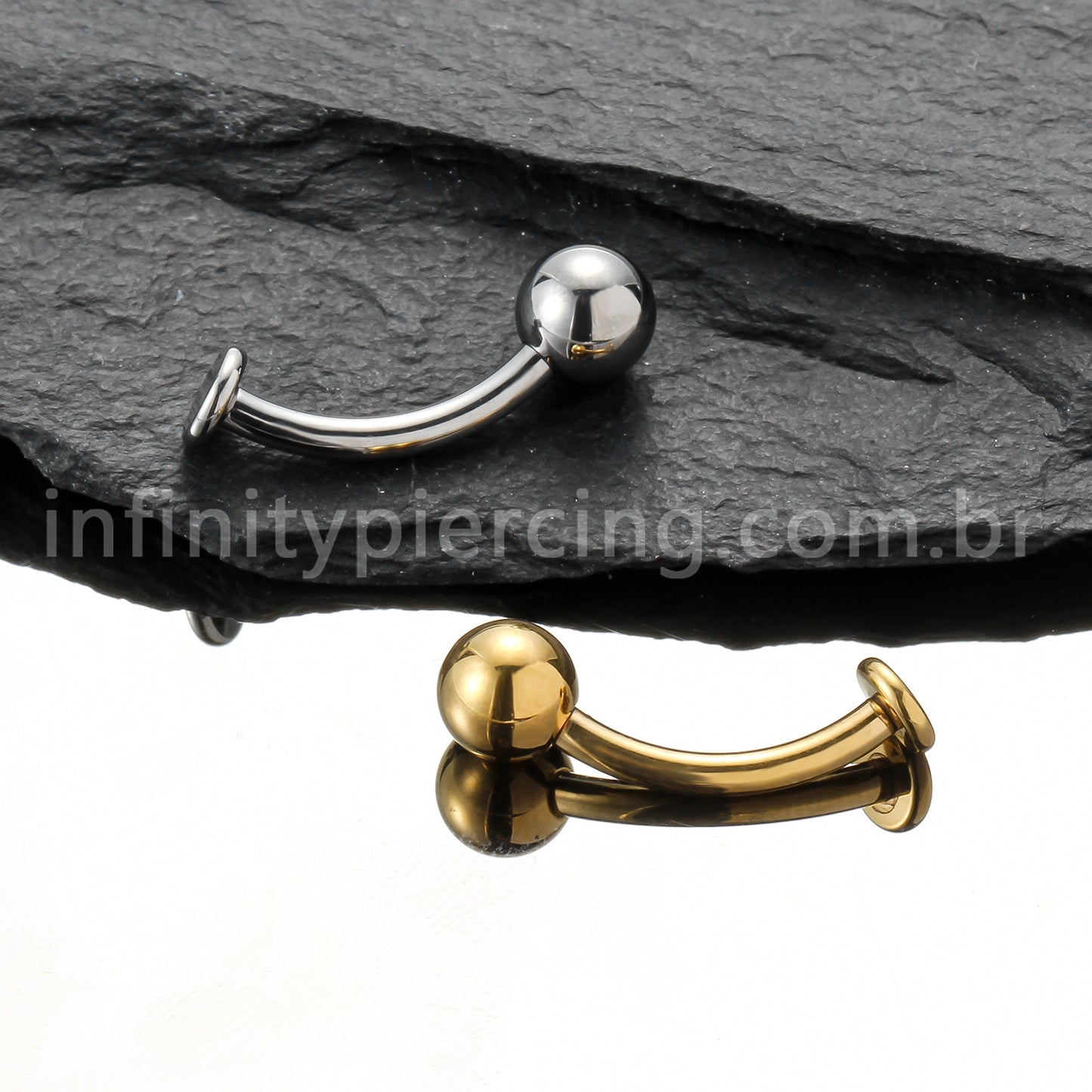 Piercing Banana Titânio Floating Bolinha
