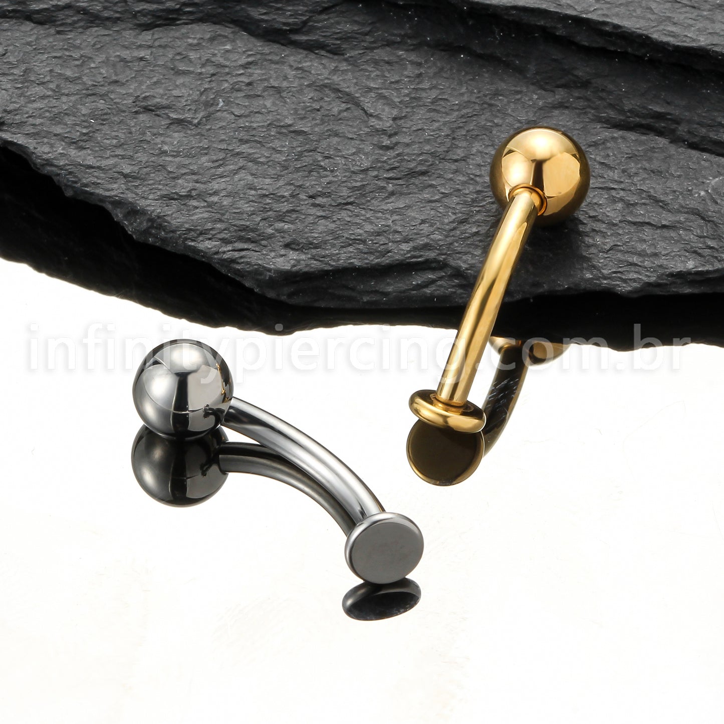 Piercing Banana Titânio Floating Bolinha