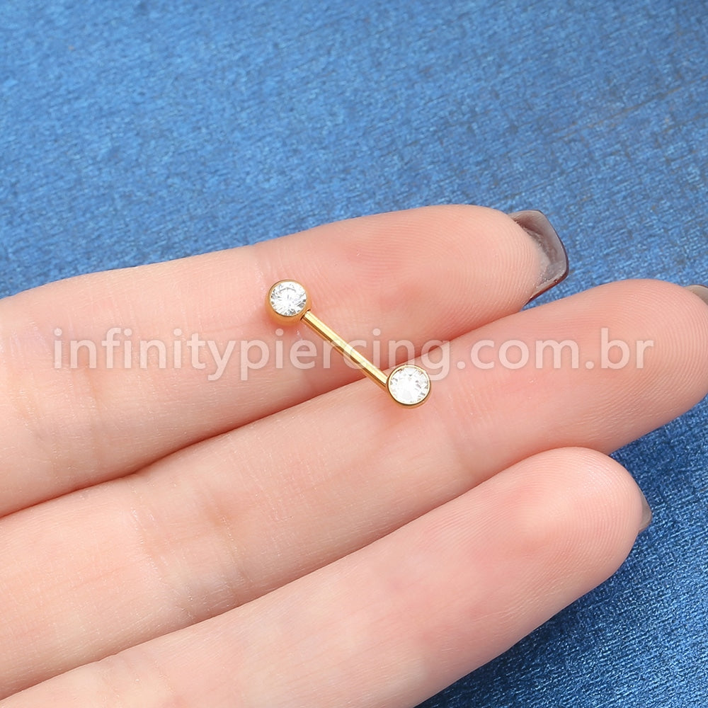 Piercing Titânio Intimo Zircônia Cravada
