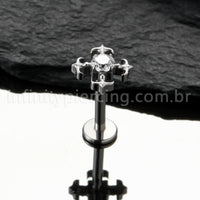 Piercing Labret Titânio Cruz De Malta