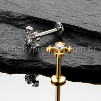 Piercing Labret Titânio Cruz De Malta