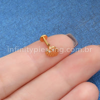 Piercing Labret Titânio Folha Zircônia Cravejada
