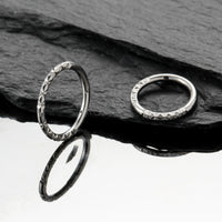 Piercing Argola Titânio Detalhada Zircônia Coração 1.2X8 10045