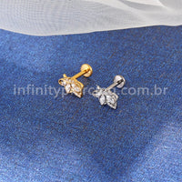 Piercing Labret Titânio Zircônia Cravejada