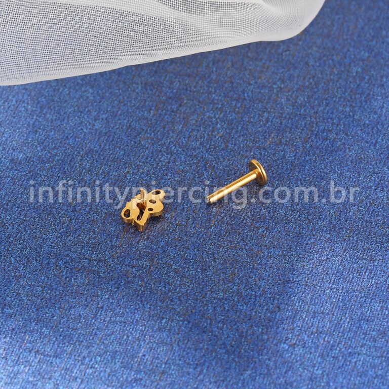 Piercing Labret Titânio Zircônia Cravejada