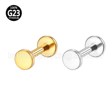 Piercing Labret Titânio Redondo Liso