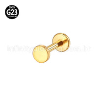 Piercing Labret Titânio Redondo Liso