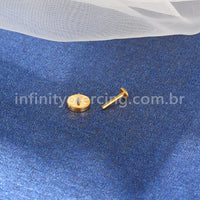 Piercing Labret Titânio Redondo Zircônia Cravejada