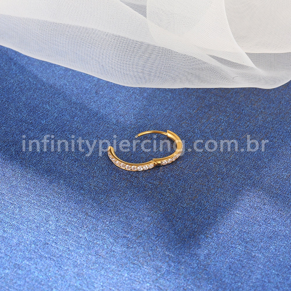 Piercing Argola Titânio Zircônia Cravejada