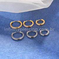 Piercing Argola Titânio Zircônia Cravejada