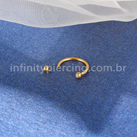 Piercing Ferradura Lapidada Titânio Com Zircônia Cravada Rosca Interna
