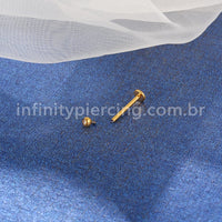 Piercing Labret Titânio Lapidada Com Zircônia Cravada Rosca Interna