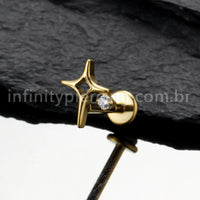 Piercing Labret Titânio Estrela