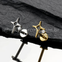 Piercing Labret Titânio Estrela