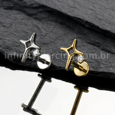 Piercing Labret Titânio Estrela