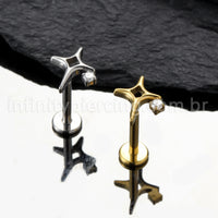Piercing Labret Titânio Estrela