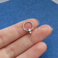 Piercing Captive Titânio 2 Pedras Zircônia