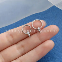 Piercing Captive Titânio 2 Pedras Zircônia
