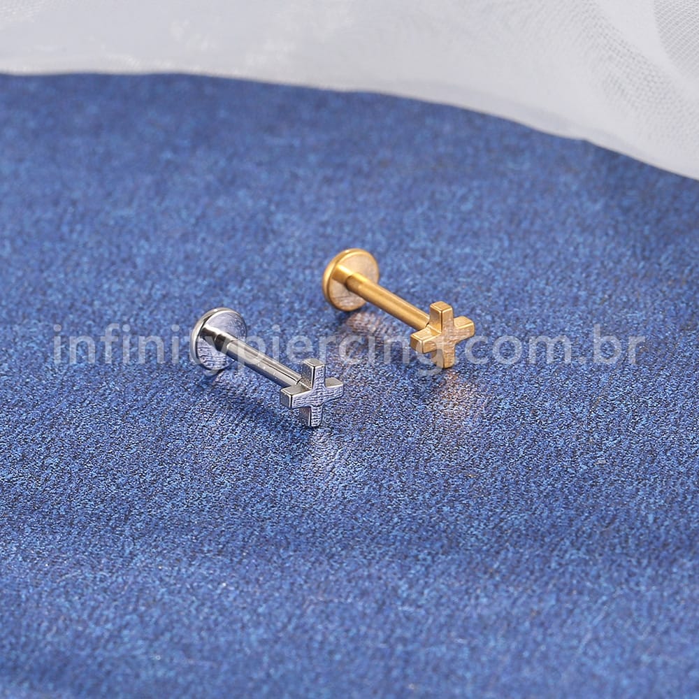 Piercing Labret X Rosca Interna Titânio