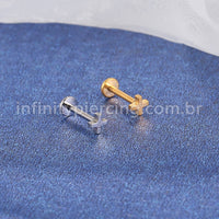 Piercing Labret X Rosca Interna Titânio