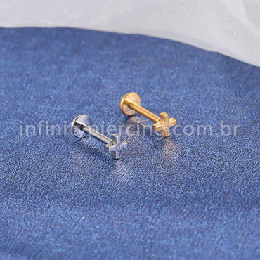 Piercing Labret X Rosca Interna Titânio