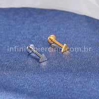 Piercing Labret Titânio Triângulo