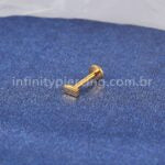 Piercing Labret Rosca Interna Titânio Retângulo