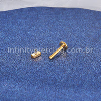 Piercing Labret Rosca Interna Titânio Retângulo