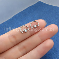Piercing Daith Segmento Articulado Lua Aço Cirúrgico Zircônia