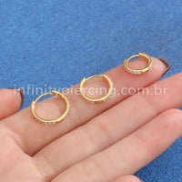 Piercing Argola Titânio Zircônia Cravejada