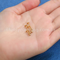 Piercing Labret Titânio Lapidada Com Zircônia Cravada Rosca Interna