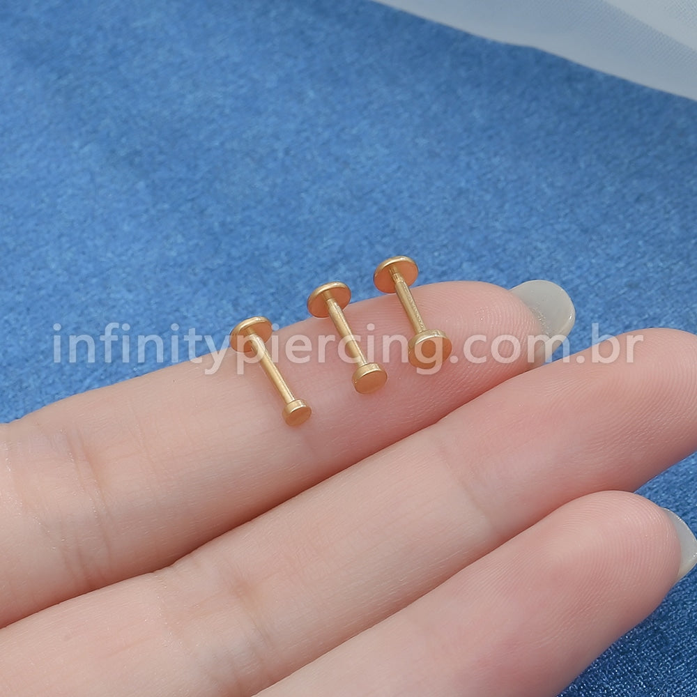 Piercing Labret Titânio Redondo Liso
