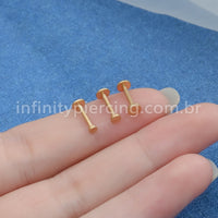 Piercing Labret Titânio Redondo Liso