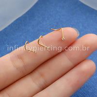 Piercing Nostril Aço Cirúrgico Zircônia Cravejada Redonda